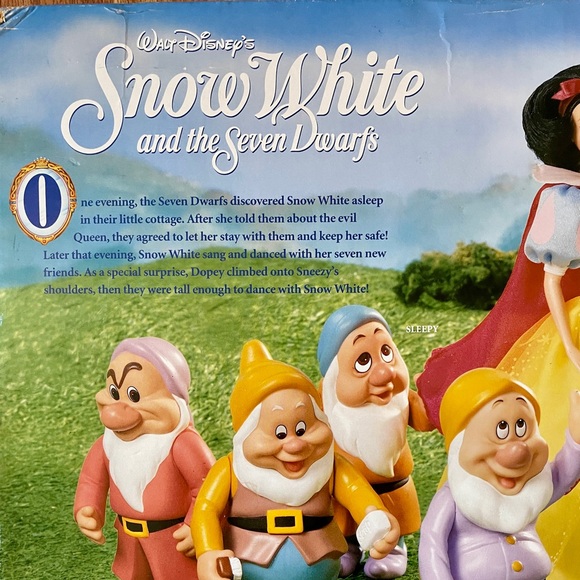 Rare VINTAGE 1993 Walt DISNEY New in Box SNOW WHITE & the SEVEN DWARFS Gift SET - Picture 7 of 12